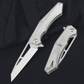 White Shark No Logo Axis Folding EDC Pocket Knife Outdoor Camping Survival Tool with Carry Clip UD408822